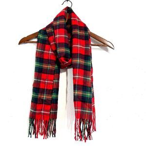 Plum Feathers Super Soft Luxurious Cashmere Feel Winter Scarf Red/Green Check‎